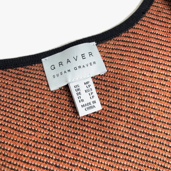 Susan Graver Long Knit Open Front Damask Pattern Knit Vest - Size MP - Picture 6 of 6